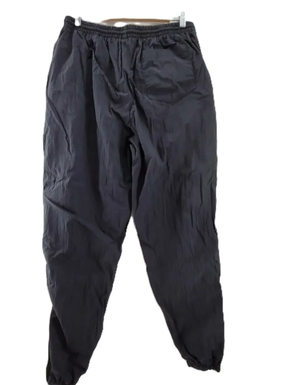 Vintage 90s swishy Track Pants Men's L TALL Black Lined Windbreaker Pro Spirit